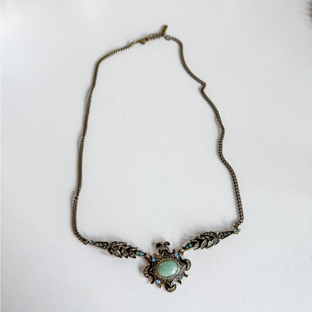gold necklace with turquoise stones, adjustable length